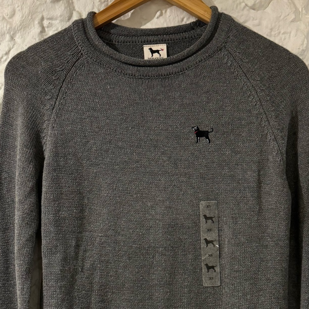 The Black Dog Womens XS Roll Neck Sweater Vintage Grey Heather Ladies Labrador